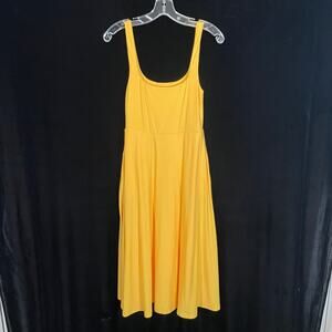 Beyond Yoga Featherweight At The Ready Square Neck Dress Sunflower Yellow S